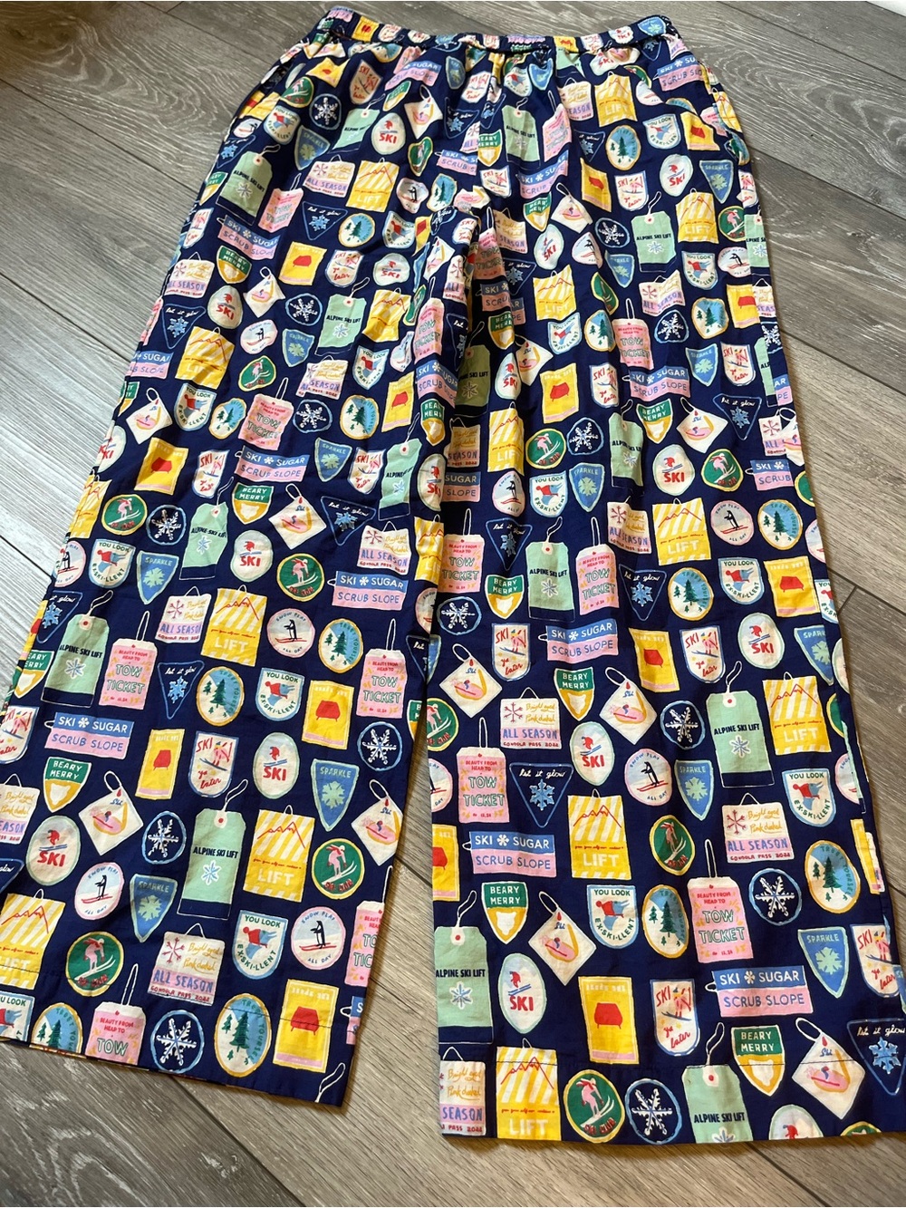 NWT Anthropologie Lyrebird "The Wren" Cotton Boxer Pj Emily Taylor Lift Ski M - Picture 7 of 12